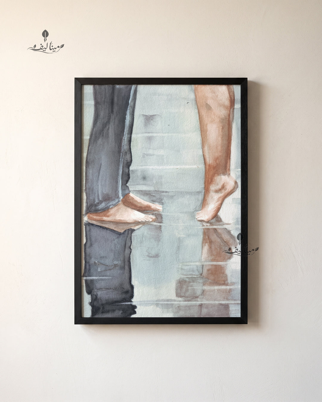 Tiptoe Kiss Feet Watercolor Style Wall Art Canvas