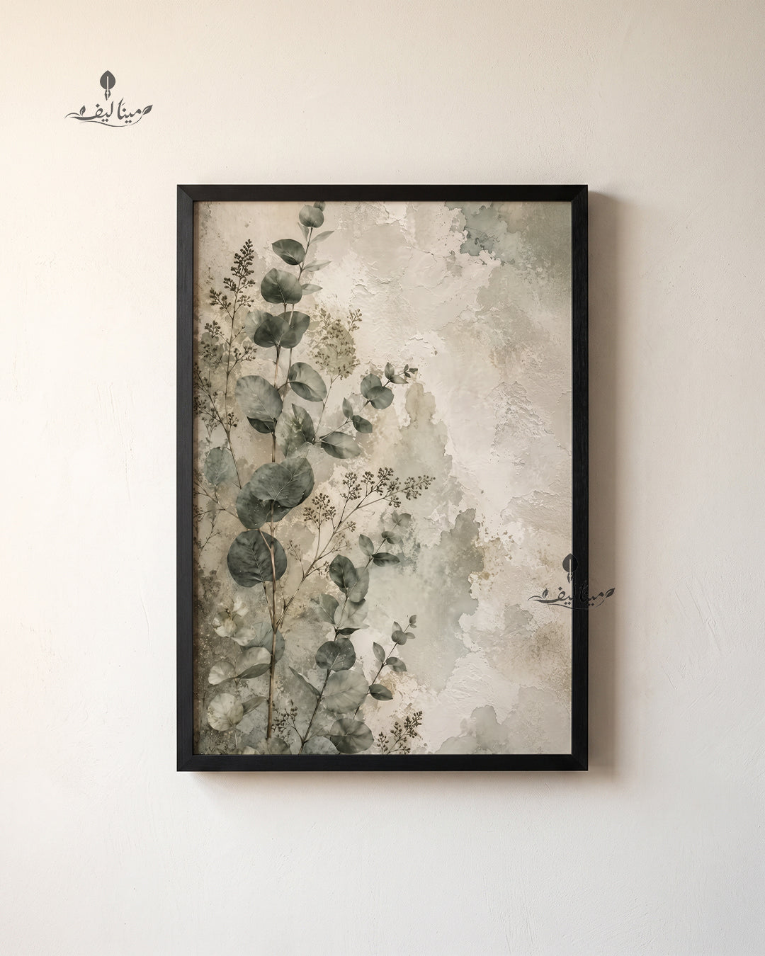 Eucalyptus Leaves Weathered Wall Botanical Wabi Sabi Wall Art Canvas