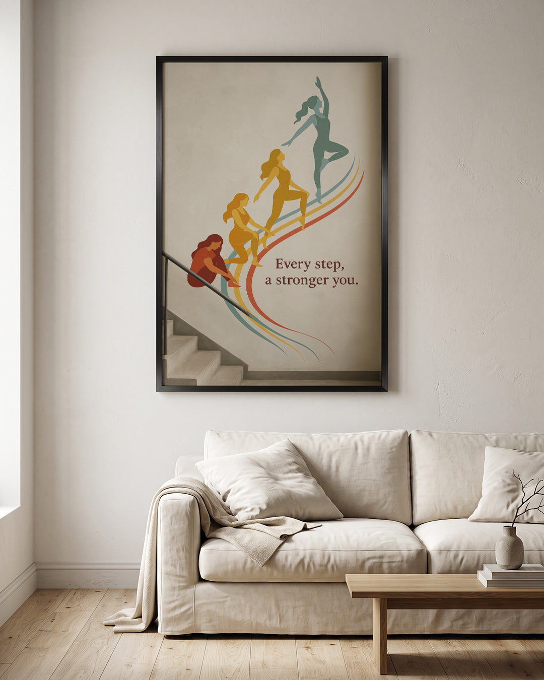 Every Step A Stronger You Woman Growth Motivational Wall Art Canvas