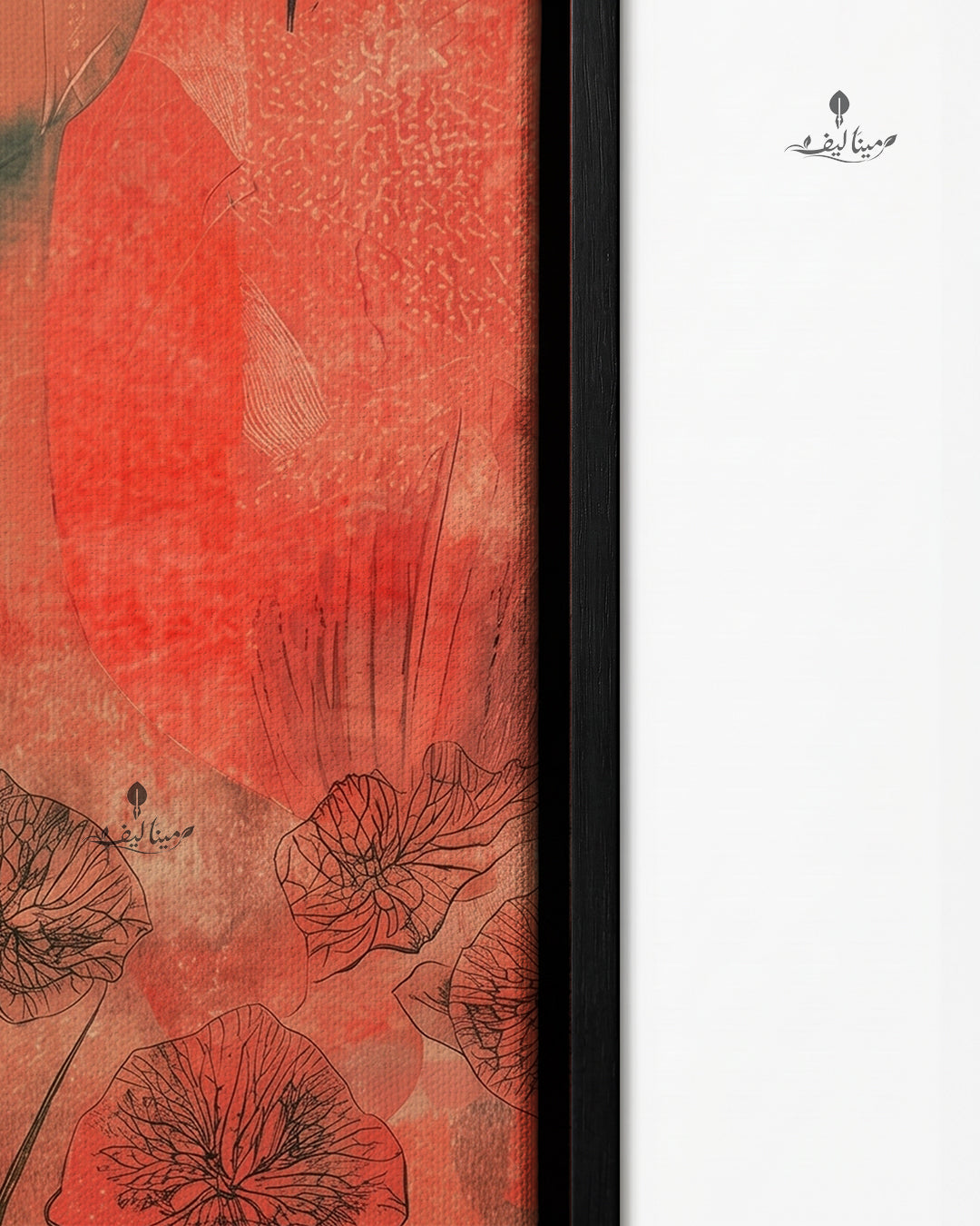 Woman Face Red Poppy Flower Vintage Collage Wall Art Canvas