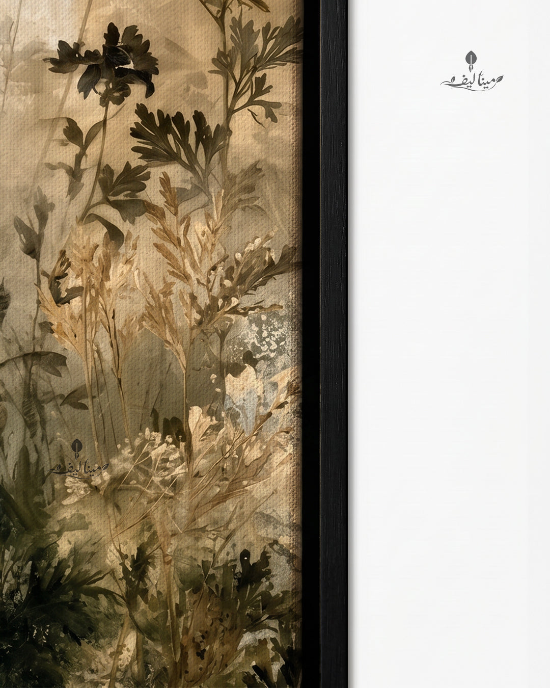 Dried Wildflowers Botanical Sepia Wabi Sabi Wall Art Canvas