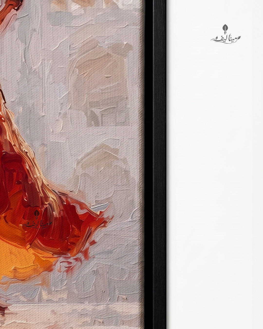 Woman Red Dress Dancing Taj Mahal Textured Oil Paint Wall Art Canvas