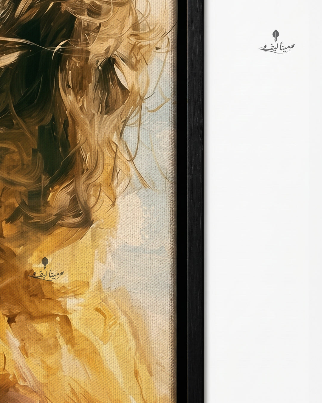 Mother Holding Two Children Golden Field Textured Oil Paint Wall Art Canvas