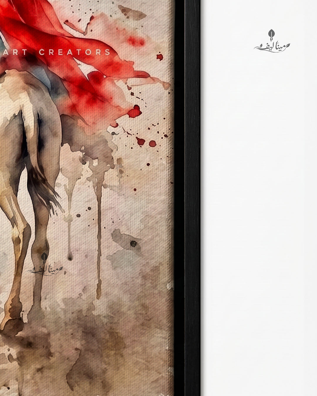 Camel Rider Desert Watercolor Style Wall Art Canvas