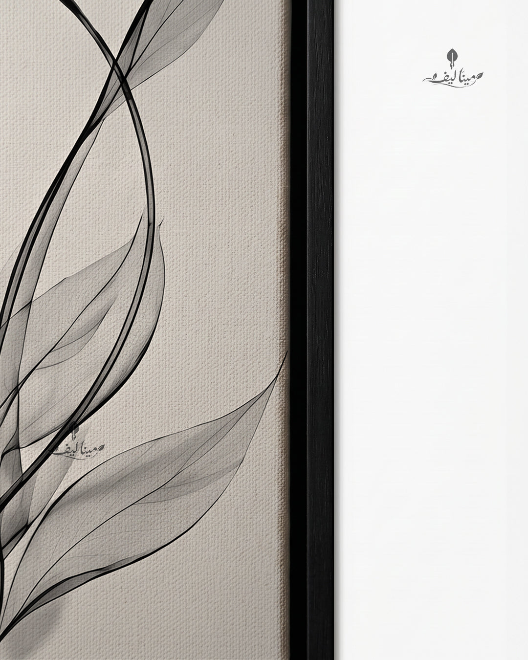 Black White X Ray Flower Moon Minimalist Botanical Wall Art Canvas