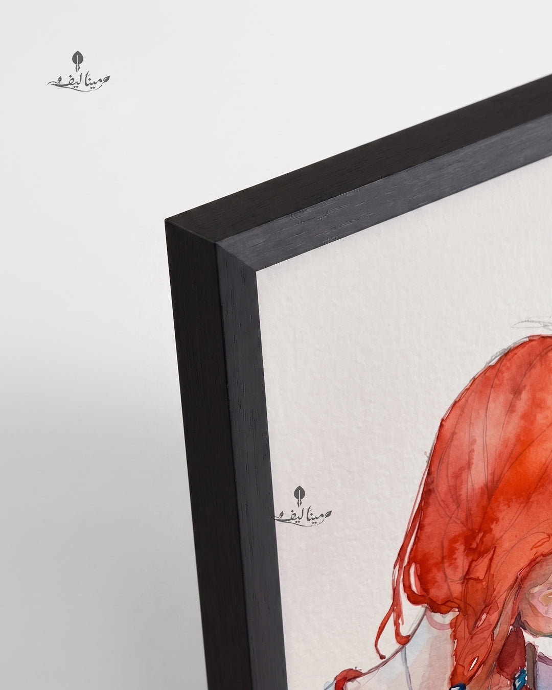 Love Is Couple Kiss Red Hair Watercolor Wall Art Canvas
