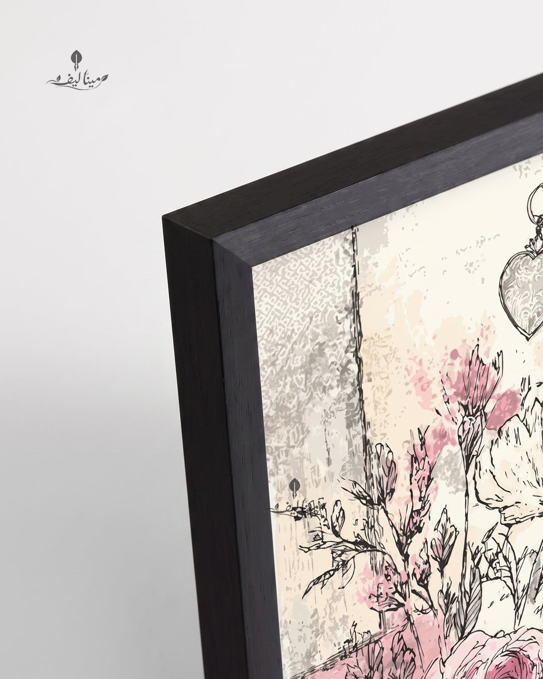 Vintage Rose Floral Sketch Collage Wall Art Canvas