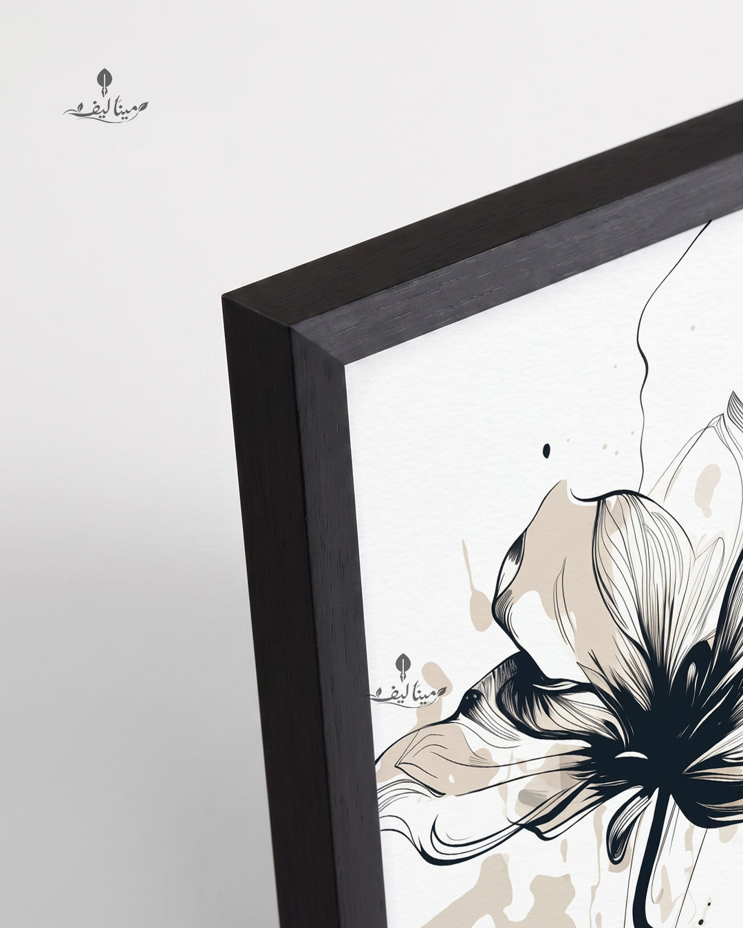 Wild Flower Botanical Ink Line Art Wall Art Canvas
