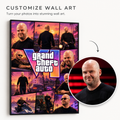 Custom GTA Collage, Personalized Gamer Cover Art, Turn Me Into Game Character, Vice City Style Poster