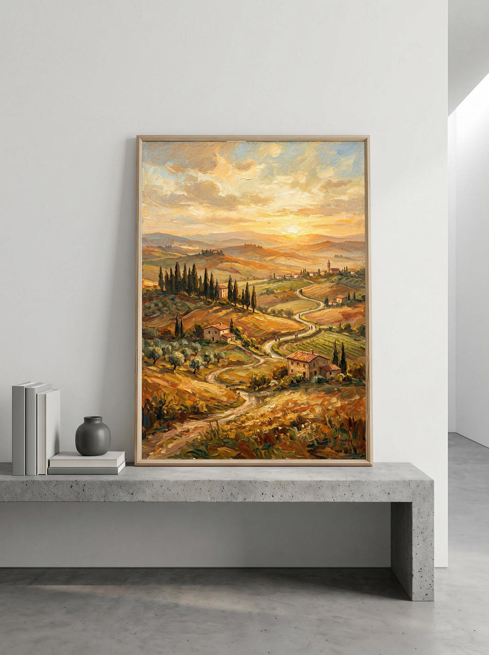 Tuscan Italian Countryside Oil Paint Style Wall Art