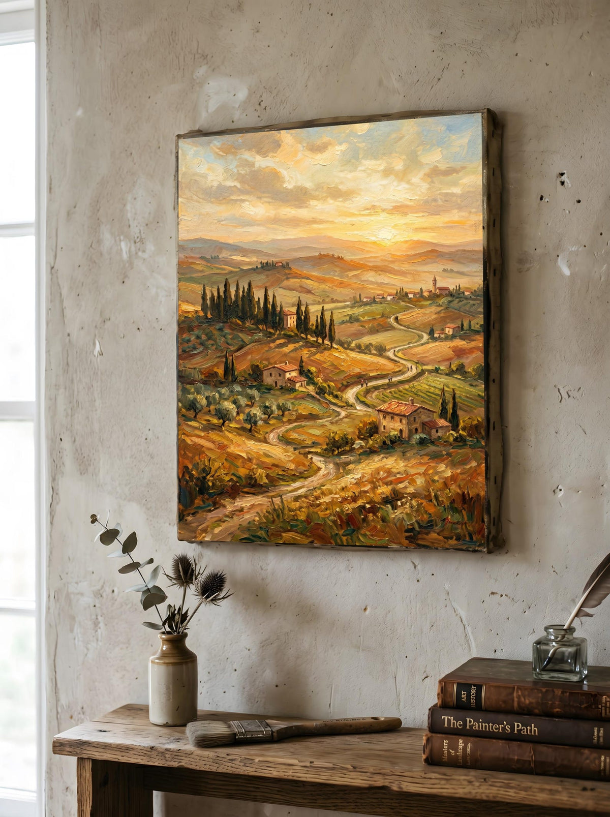 Tuscan Italian Countryside Oil Paint Style Wall Art