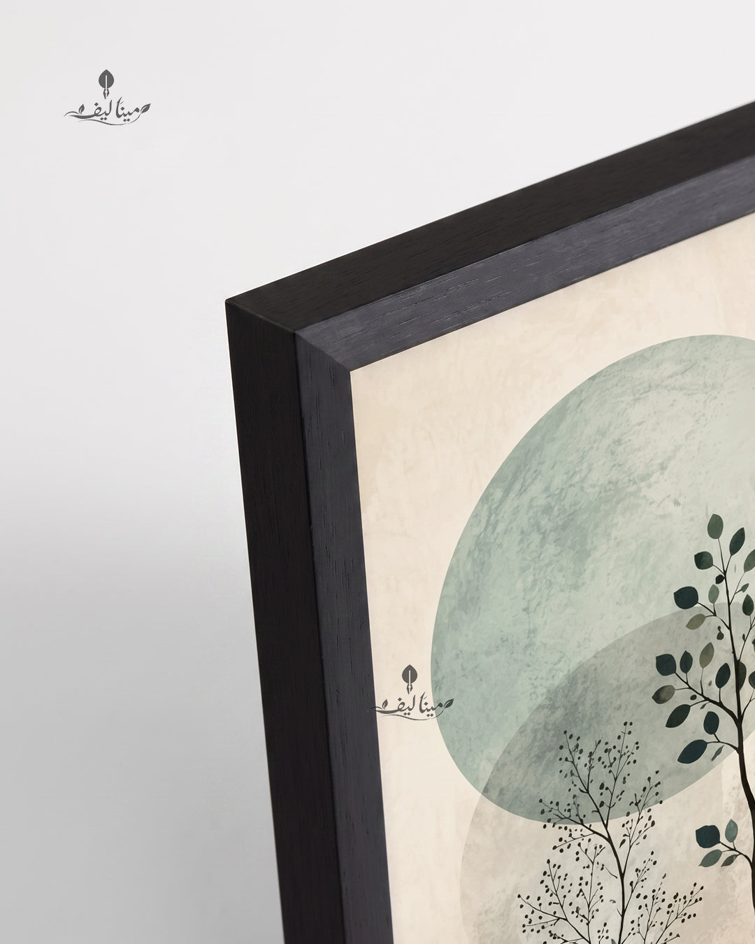 Botanical Branch Geometric Shapes Boho Minimalist Wall Art Canvas