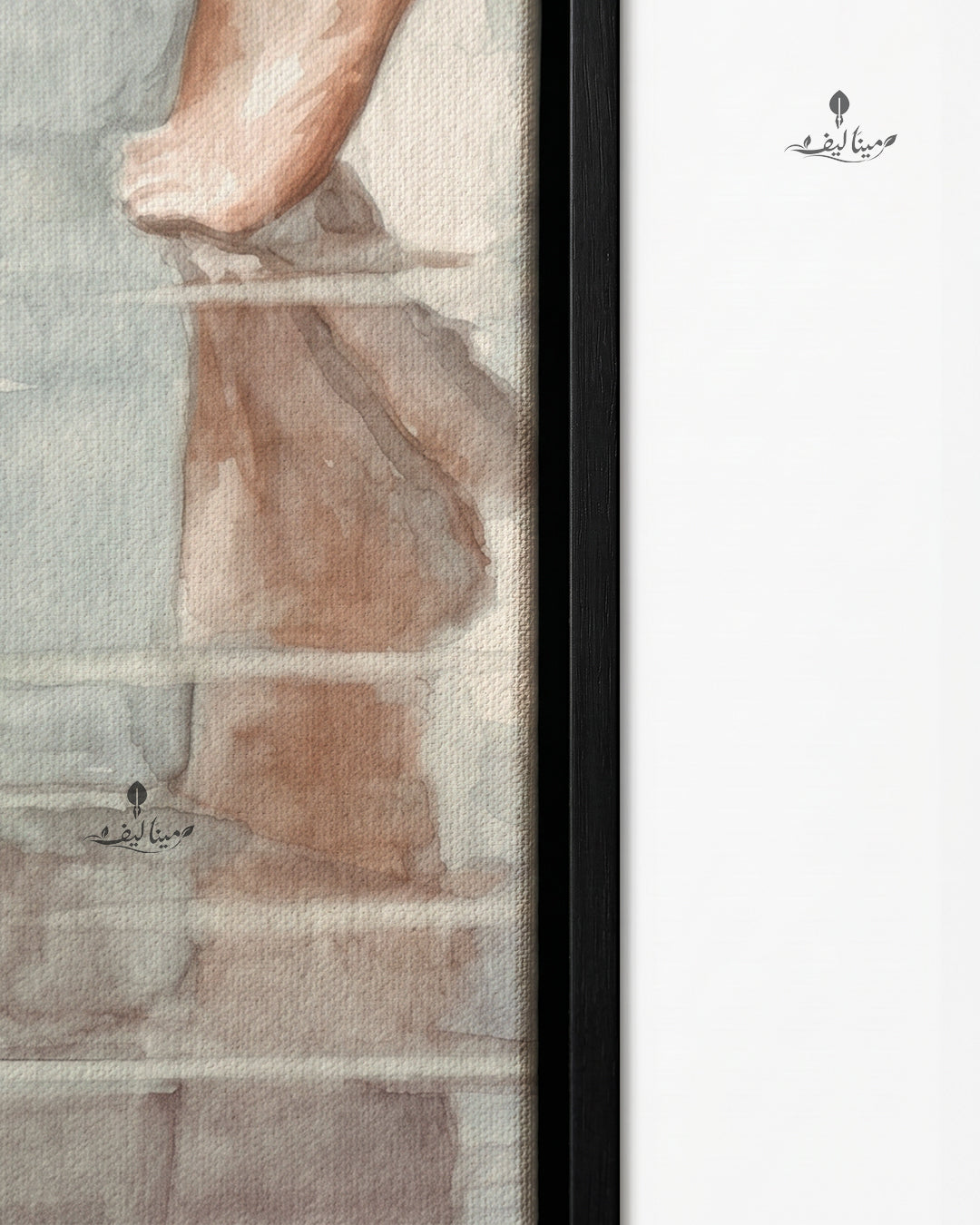 Tiptoe Kiss Feet Watercolor Style Wall Art Canvas