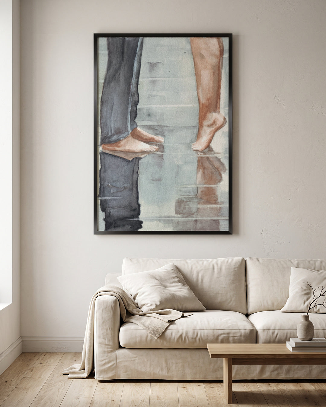 Tiptoe Kiss Feet Watercolor Style Wall Art Canvas